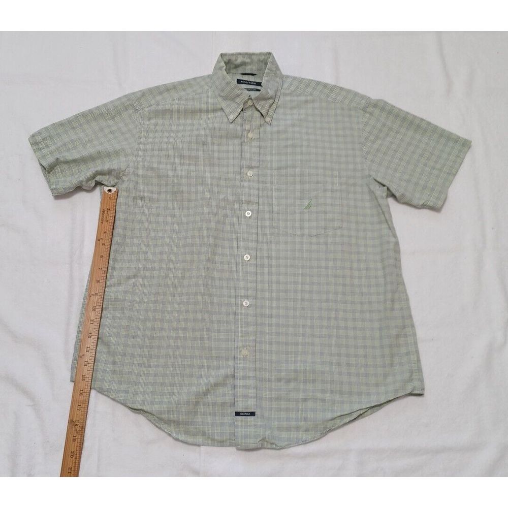 Mens Large Short Sleeve‎ Button Down Shirt Nautica